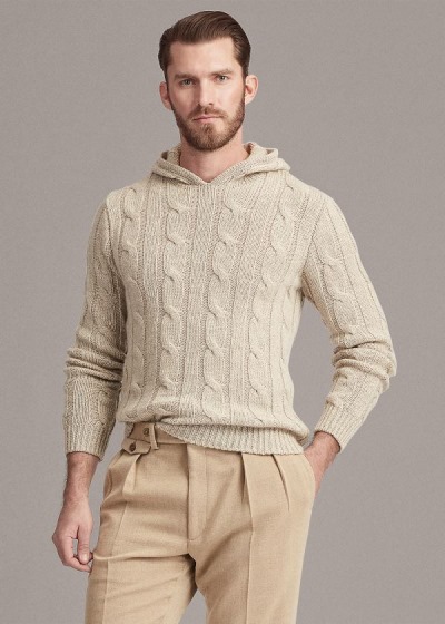 Ralph Lauren Cable-Knit Cashmere Hættetrøje Herre Danmark (MBJPK5032)